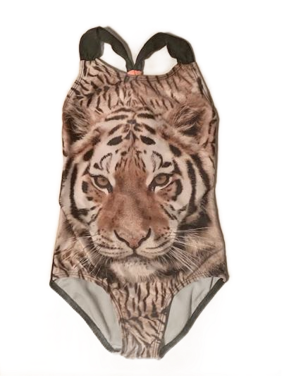 LION PRINT ONE PIECE SWIMSUIT SZ S (6-6X)