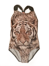 Cargar imagen en el visor de la galería, LION PRINT ONE PIECE SWIMSUIT SZ S (6-6X)
