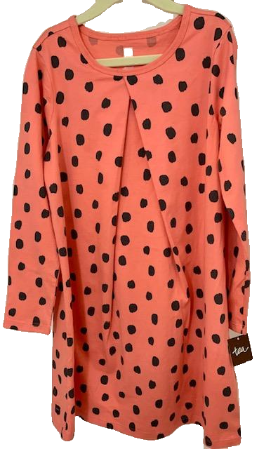NWT TEA PINK LEOPARD SPOTS DRESS (SZ 7)