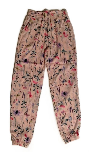 H&M PINK FLORAL PANTS (SZ 8-9)