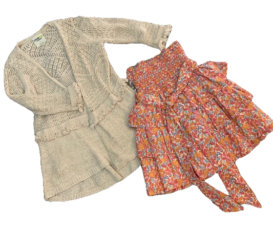 PEEK FLORAL RUFFLE DRESS SZ- XS (2-3)