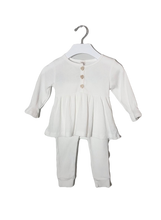 Cargar imagen en el visor de la galería, WHITE RIBBED TWO PIECE SET (SZ 2Y)
