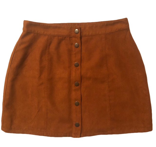 BURNT ORANGE ARIZONA JEANS SKIRT (SZ L)