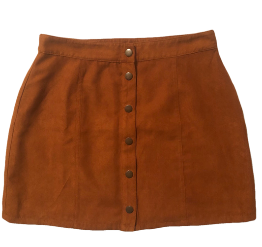 BURNT ORANGE ARIZONA JEANS SKIRT (SZ L)