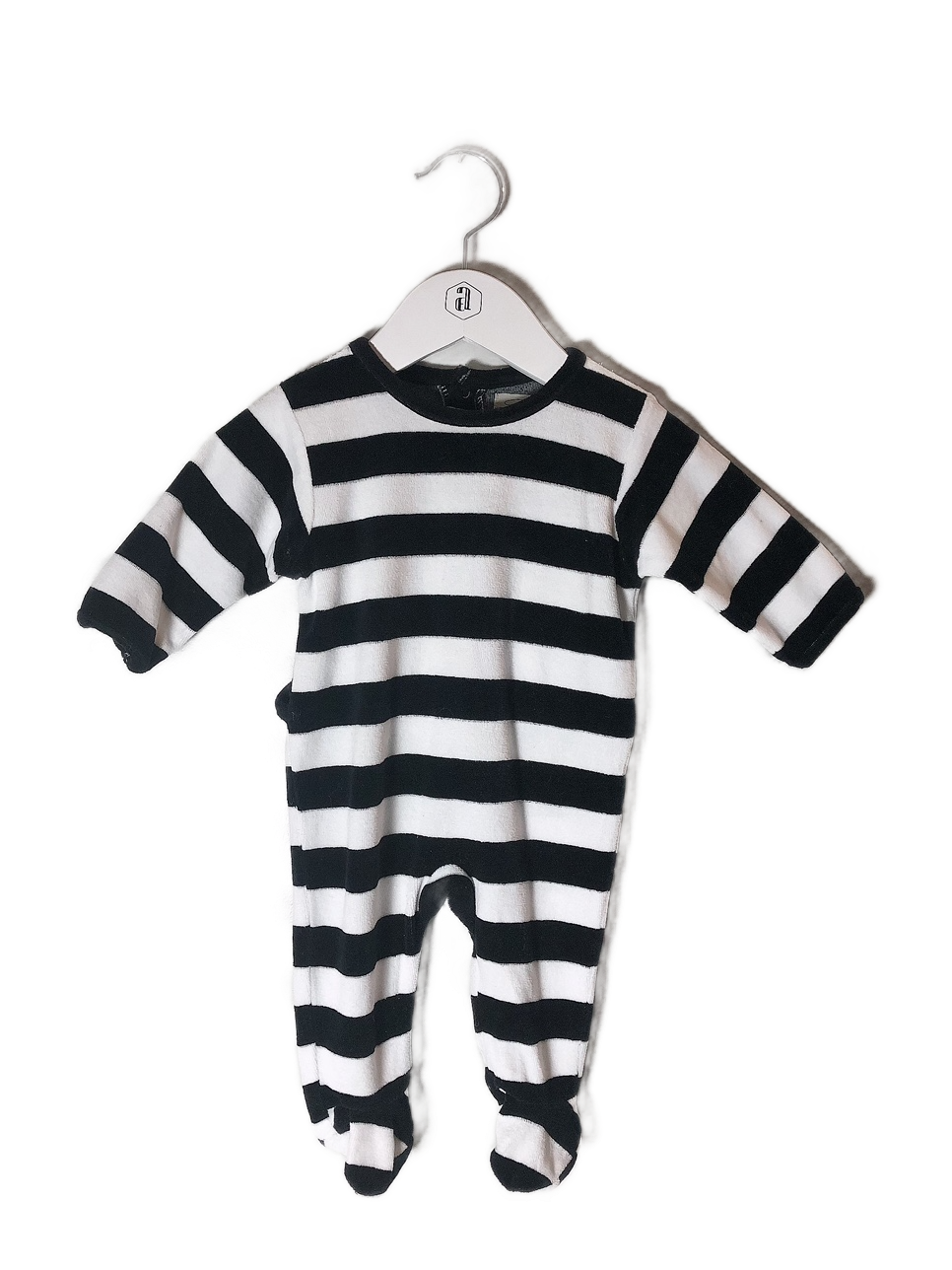 LEVERET Designed in France STRIPED ONESIE (SZ 3M)