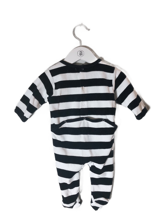 LEVERET Designed in France STRIPED ONESIE (SZ 3M)