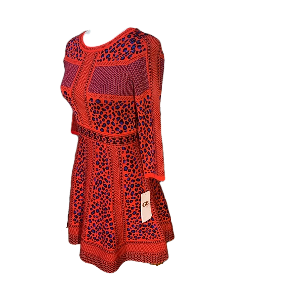GB GIRLS SWEATER DRESS - ANIMAL PRINT (SZ XL)