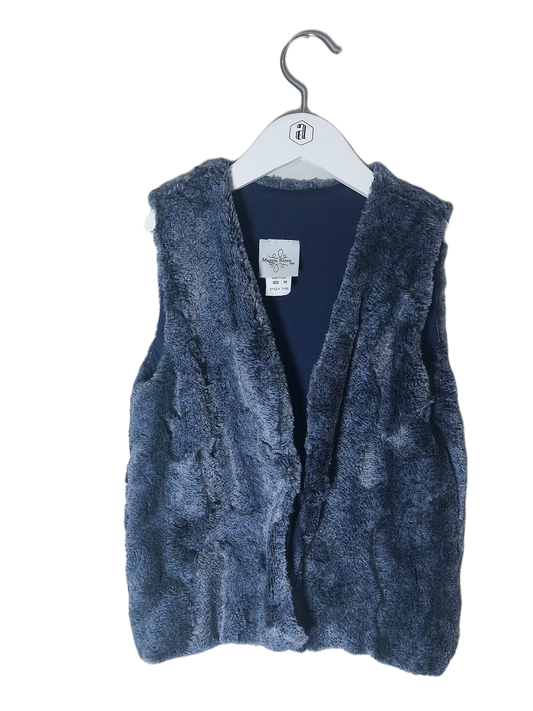 MAGGIE BREEN BLUE FUR VEST (SZ 10)