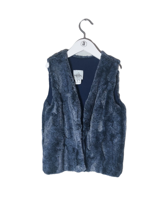 MAGGIE BREEN BLUE FUR VEST (SZ 10)