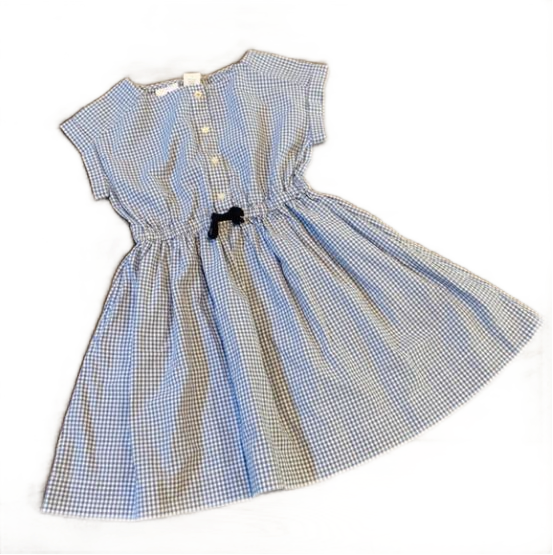 NWT CREWCUTS BLUE/WHITE GINGHAM DRESS (SZ 7)