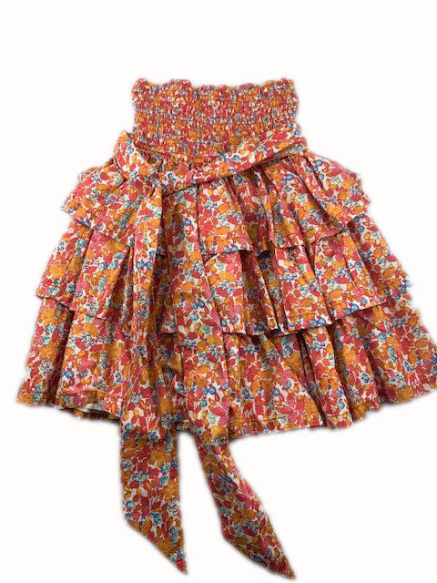 PEEK FLORAL RUFFLE DRESS SZ- XS (2-3)