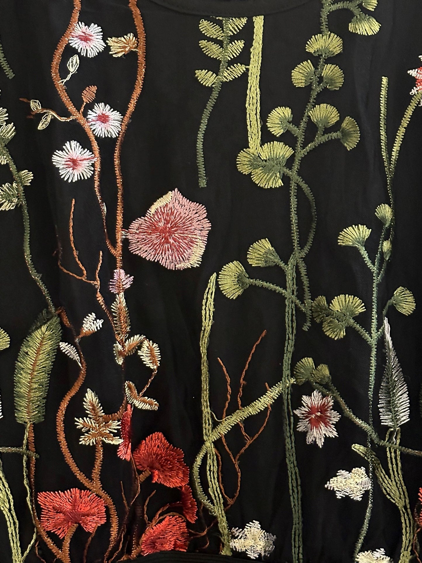 FLORAL SHEER SLEEVE DRESS (S)