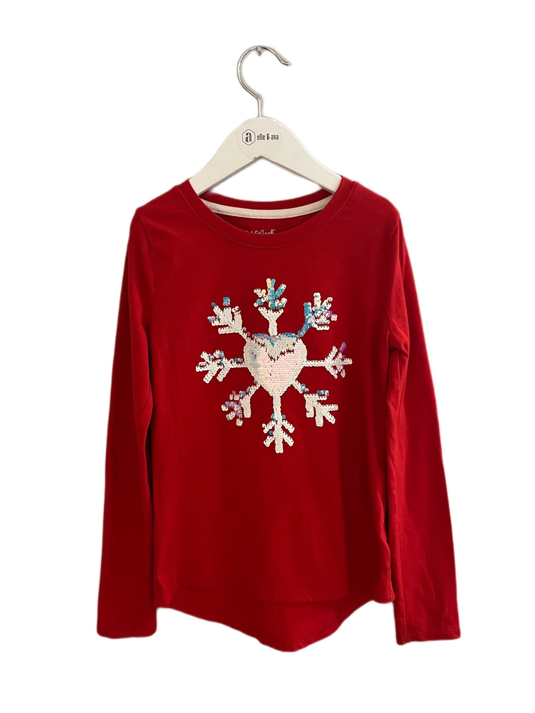 CAT&JACK SPARKLE SNOW FLAKE SHIRT (SZ 7/8)