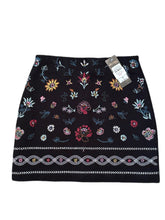 Load image into Gallery viewer, Ella Moss Black Floral Embroidered Kera Ponte Skirt - (SZ 14)
