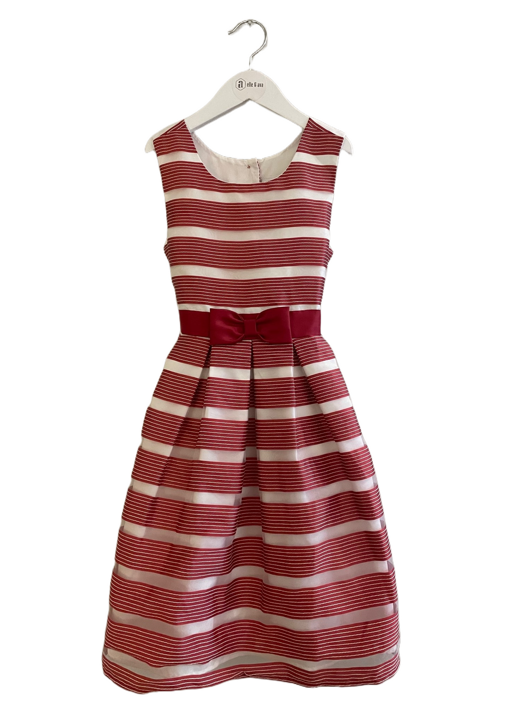 JONA MICHELLE STRIPED HOLIDAY DRESS (SZ 8)