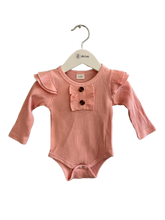 Load image into Gallery viewer, PINK RUFFLE ONESIE (SZ 0-3)
