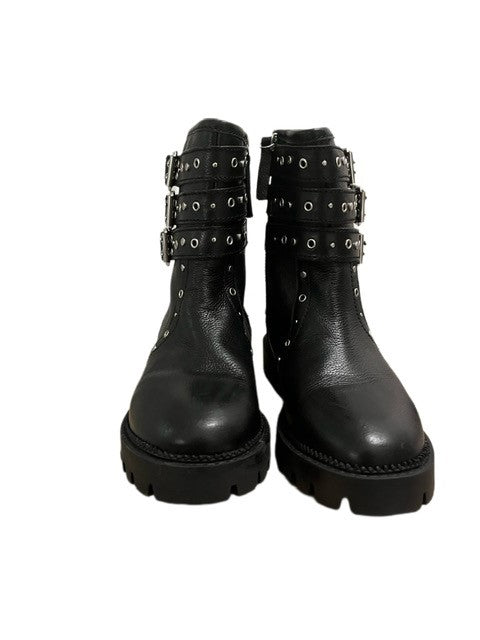 ZARA LEATHER MOTO BOOTS (SZ 2)