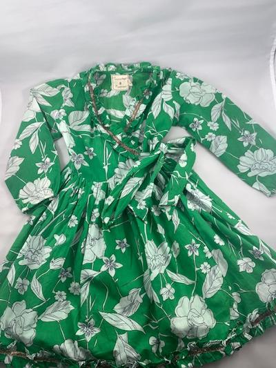 CUPCAKES & PASTRIES GREEN FLORAL DRESS  (SZ 3T)