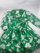 Load image into Gallery viewer, CUPCAKES &amp; PASTRIES GREEN FLORAL DRESS  (SZ 3T)
