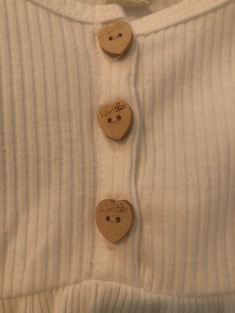 WHITE RIBBED TWO PIECE SET (SZ 2Y)