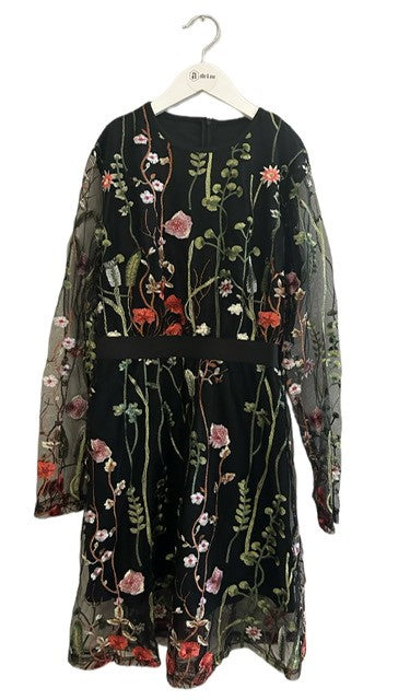FLORAL SHEER SLEEVE DRESS (S)