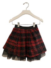 Cargar imagen en el visor de la galería, BLACK/RED HOLIDAY SKIRT W/TULLE (SZ 4)
