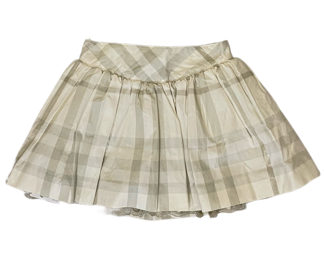 BURBERRY WHITE/METALIC LAYERED SKIRT (18M)