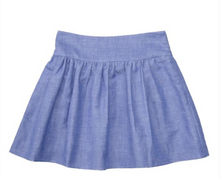 Load image into Gallery viewer, NWT MILLY MINIS BLUE CHAMBRAY SOLID FLARE SKIRT (SZ 8)
